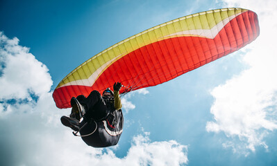 Paragliding concept, Beauty nature mountain landscape Crimea, horizontal photo