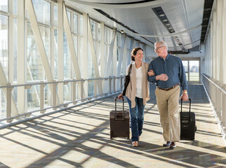 Excited Couple at the Airport