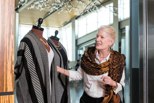 Wealthy Senior Woman Shopping