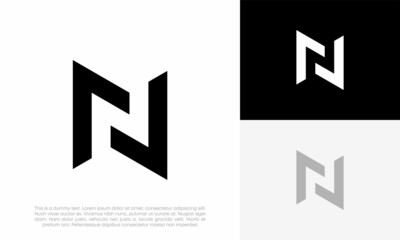 Fototapeta premium letter N logo initial abstract vector icon design illustration