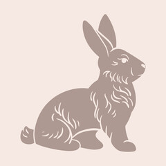 Ester bunny, rabbit. Simple vector illustration in flat style. Pastel color