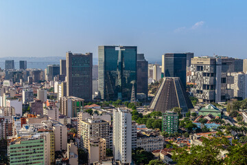 Centro do Rio de Janeiro visto por Santa Teresa (Lapa, Catedral Metropolitana)