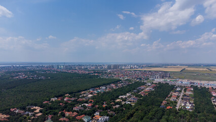 Beautiful coast of the Black Sea. Aerial view. Odessa. Ukraine.