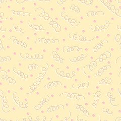 Hand drawn seamless pattern with swirls. Vector illustration