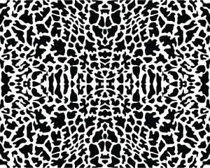 Seamless pattern of giraffe leather, black color on a white background