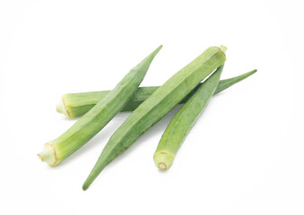 okra or Lady Finger over on white ,vegetable