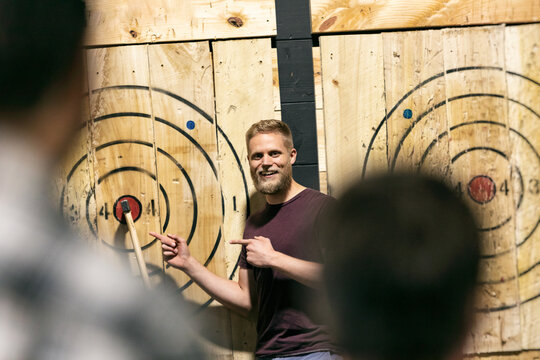 Man Excited After Hitting Bullseye