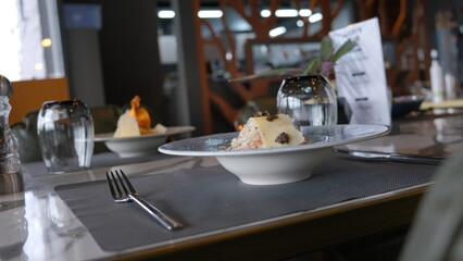 minimal and luxury food for luxury restaurant