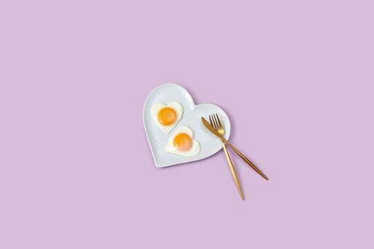 Heart shaped fried eggs