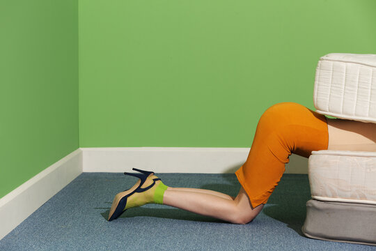 model in a room