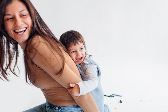 Mother and Daughter Laughing 