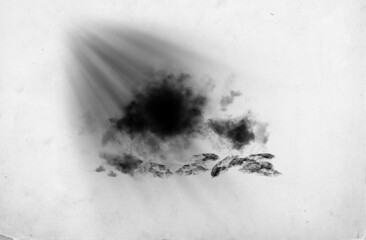Representación grafica con tinta de motivos naturales