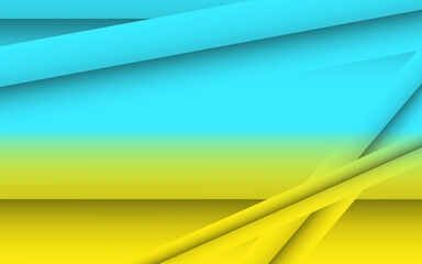 Abstract gradient background with lines, shadow and space for text in yellow and blue colors. Layout vector design for business presentations, banners, flyers, posters, invitations, cards