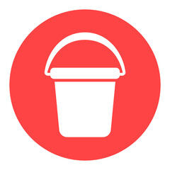 Garden plastic bucket vector glyph icon