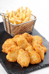 french fries with chicken nuggets