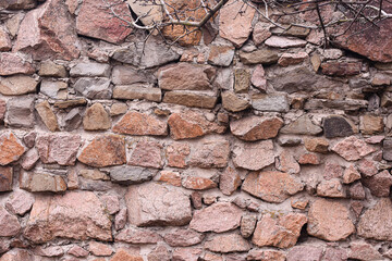 Stone exterior wall made of large stone