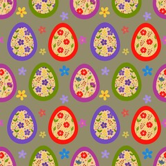 Easter eggs decorative pattern.Happy Easter