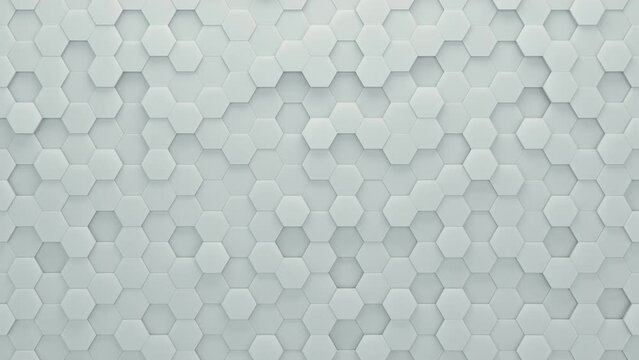 Abstract Hexagons Background Random Motion, 3d Loopable Animation 4k