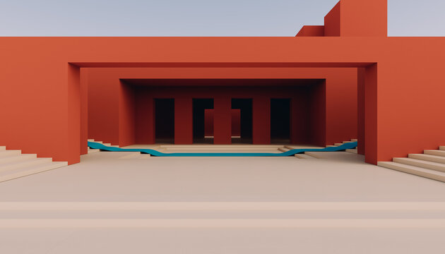 Red architectural minimal site