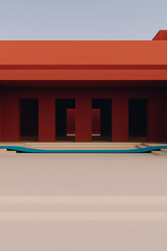 Red architectural minimal site