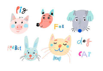 Set of Cute Pets Layout