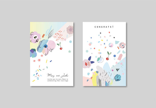 Set of Floral Posters Layout