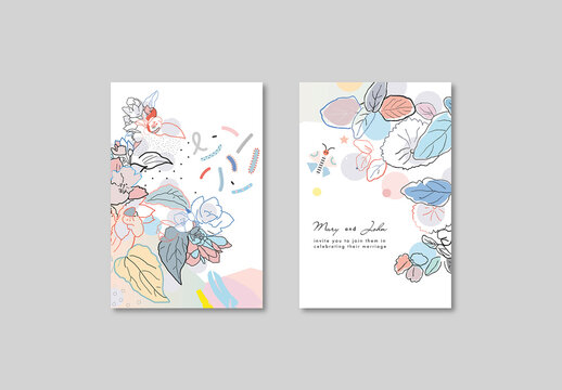 Set of Floral Posters Layout