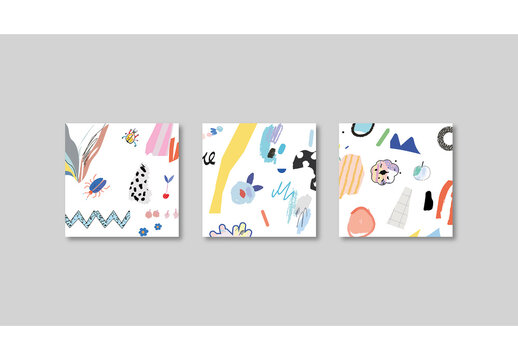 Set of Abstract Cards Layout