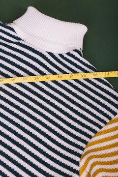 Close up of a fashionable striped sweater