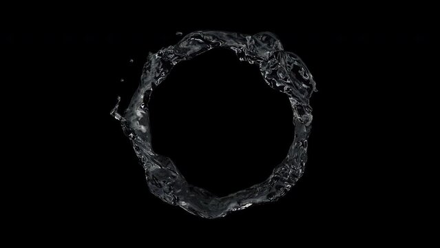 Water Circle  On Black 4k