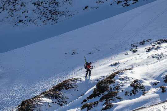 backcountry skier walking 