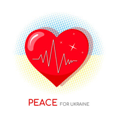 A heart with message Peace for Ukraine