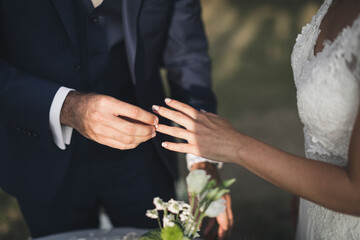 wedding ring exchange