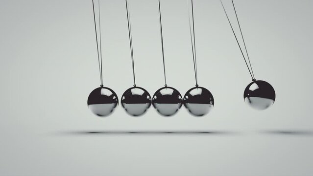 Animation of Newton's Cradle Seamless loop 3d Animation 4k
