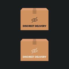 Discreet delivery hide online shopping icon illustration sign design vector - obrazy, fototapety, plakaty
