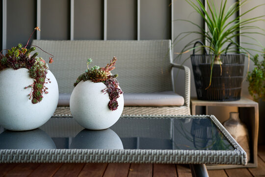 Stylish decor on outdoor patio