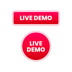 Live demo teaching demonstrate concept button icon label design vector