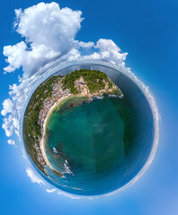 Fototapeta premium Pequeno Planeta de Morro de São Paulo, Ilha de Tinharé, Cairu, Bahia, Brasil