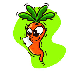 carrot character illustration, cartoon character, carrot mascot, vector design