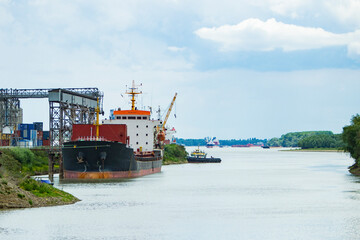 Ship in Giurgiuleşti International Free Port