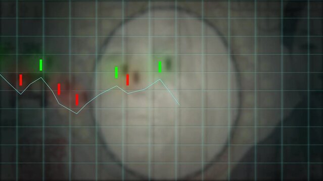 Financial concept. Exchange rates.  World economy. Stock market animated graphic.