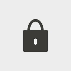  Lock pad vector icon illustration sign