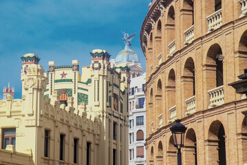 Buildings in the historic center of Valencia, Spain