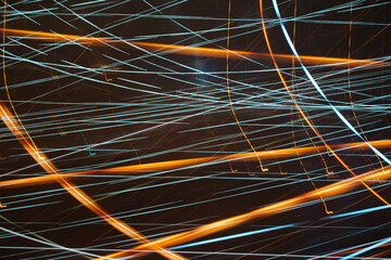 Long exposure, streaks of light.