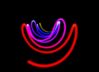 lightpainting coloré traits de lumières vives