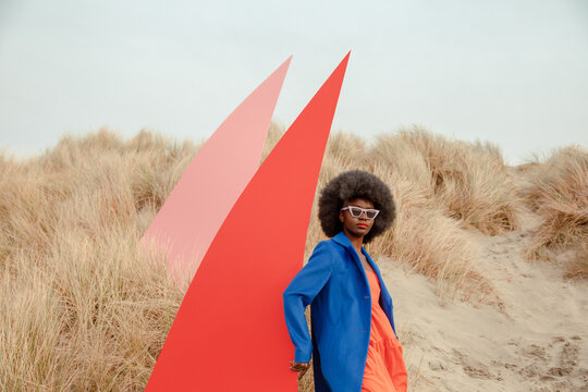 Girl in sand dunes