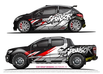 Race car wrap design vector for vehicle vinyl sticker and automotive decal livery
