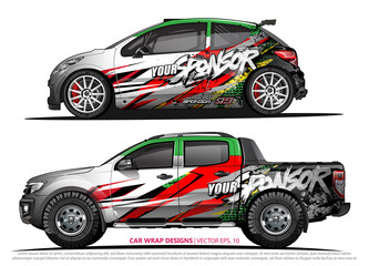 Race car wrap design vector for vehicle vinyl sticker and automotive decal livery
