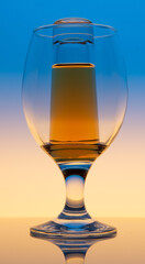 stack in a wine glass on glass