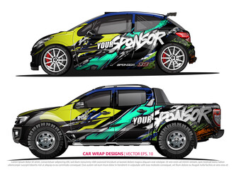 Race car wrap design vector for vehicle vinyl sticker and automotive decal livery
